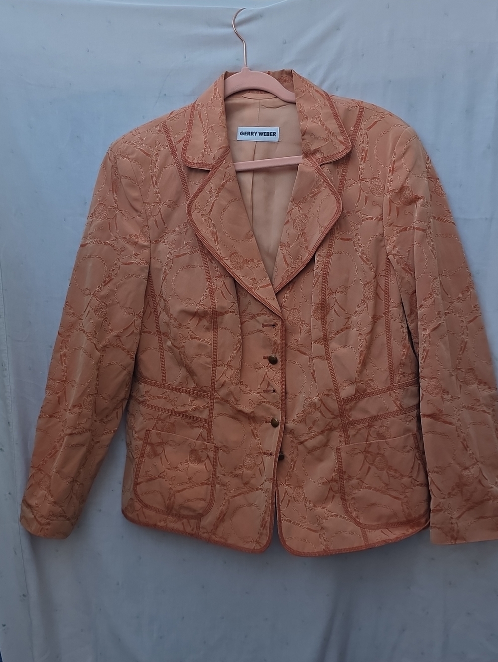 Gerry Weber Peach Embroidered Notch-Lapel Blazer Sz 14